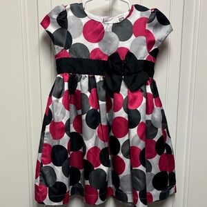 Carter's Elegant Pink and Black Polka Dot Dress